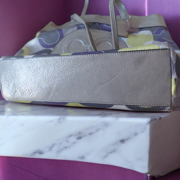 Coach Julia Op Art Signature Shoulder Tote - Picture 4 of 14